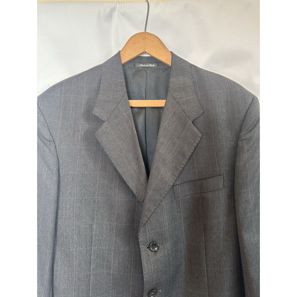 Giorgio Valentini Blazer 40R 3 Button pane Gray  Super 130'a Made in Italy